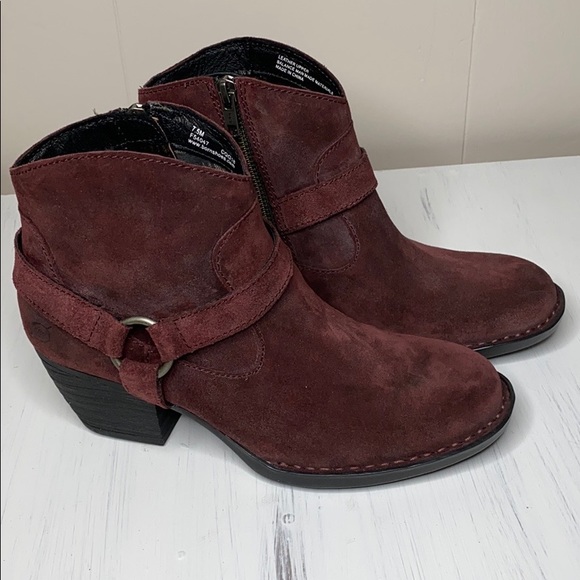 born burgundy booties